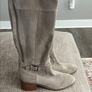 Marc Fisher Taupe Suede Heeled Boots